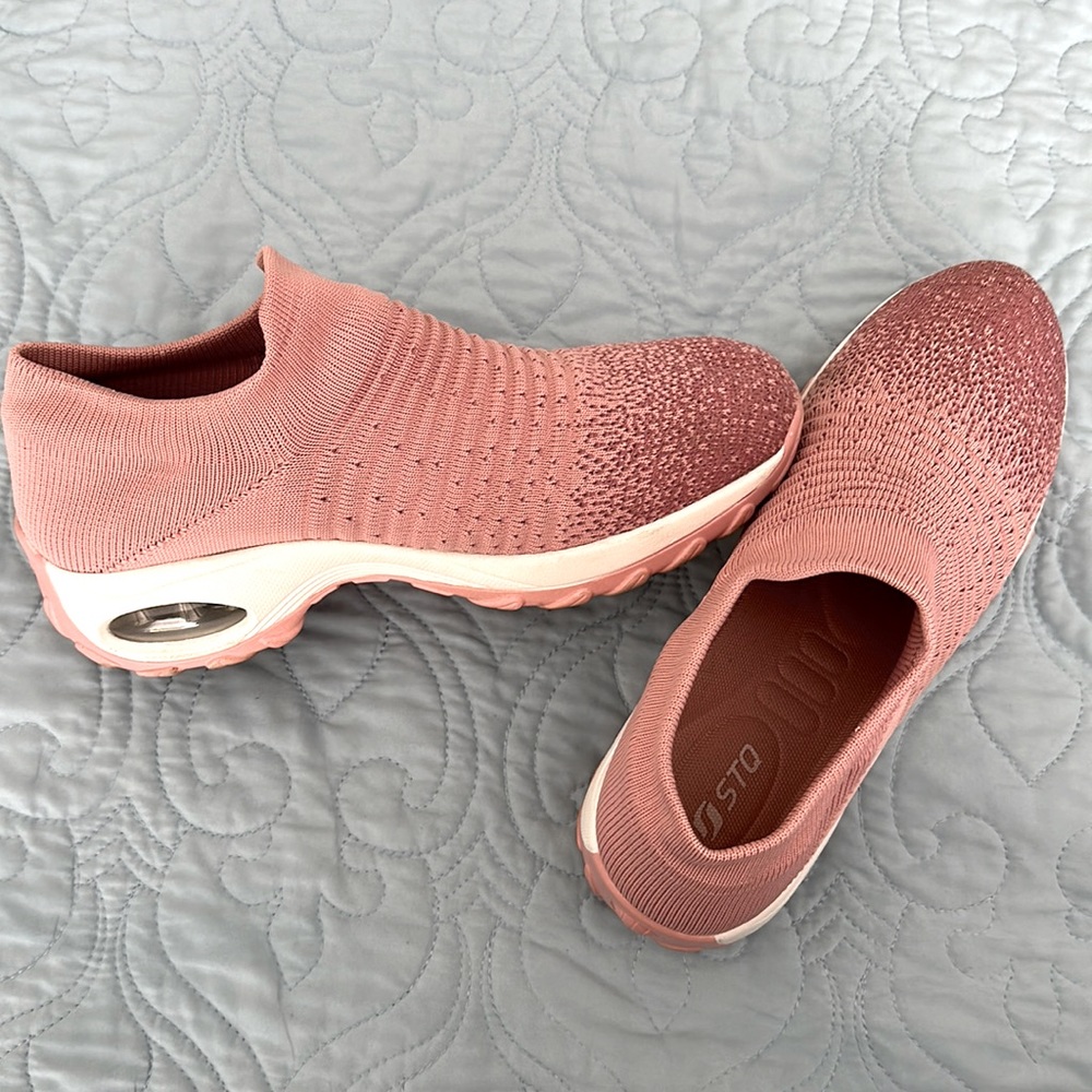 Pink slip on shoes